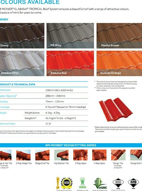 Monier Roof Tile Bumbung Besi – Kualiti Tinggi & Reka Bentuk Tiang Pagar